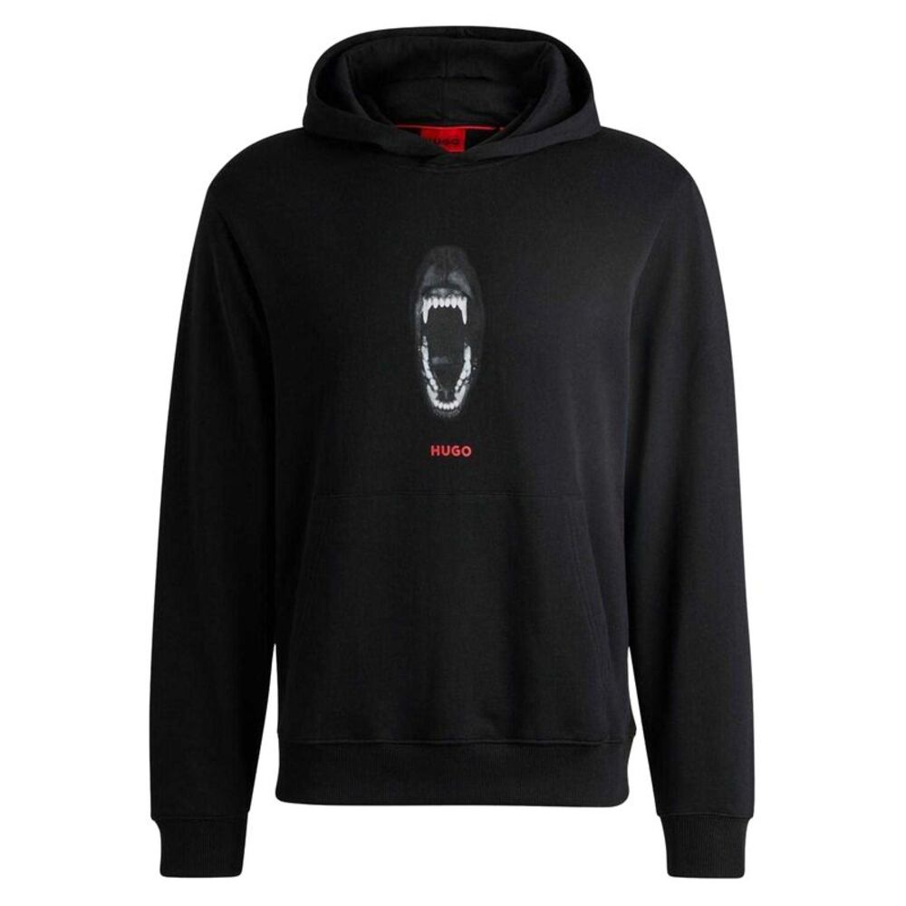 Hugo Mens Genie Regular Drawstring Hoodie / Black
